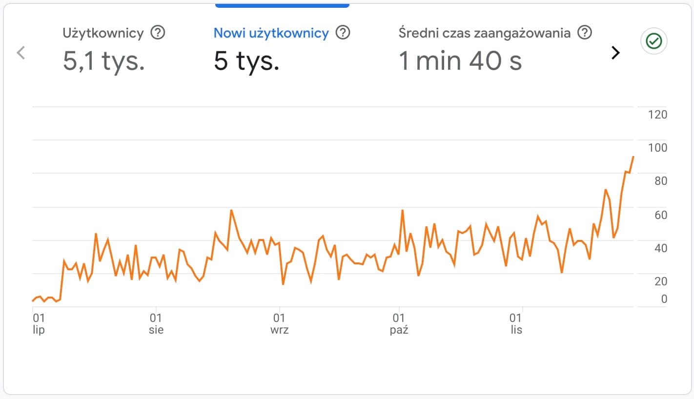 Wzrost o 1700% wartościowego ruchu z wyszukiwarki