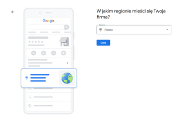 Dodawanie regionu w wizytówce Google