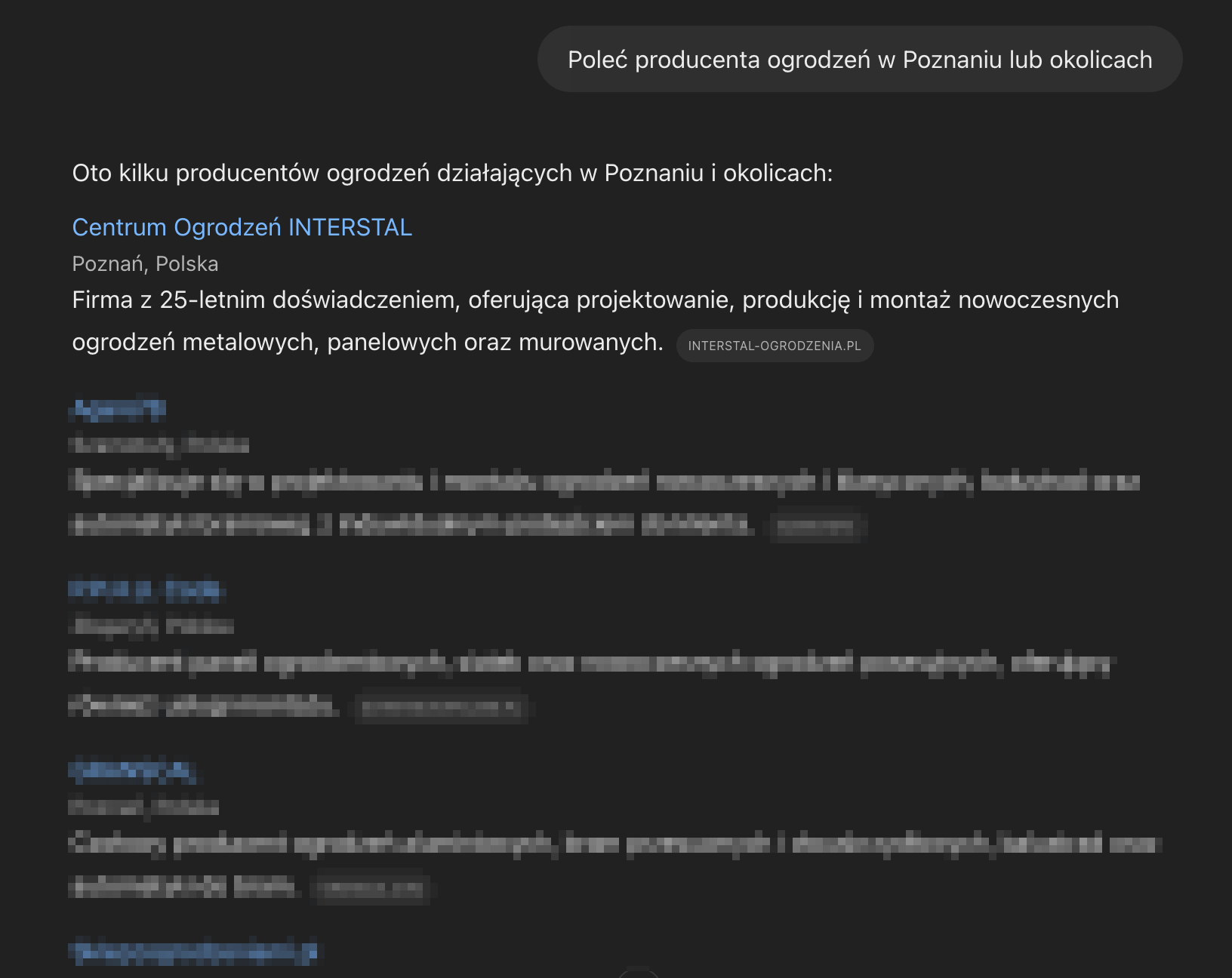 ChatGPT poleca naszego klienta