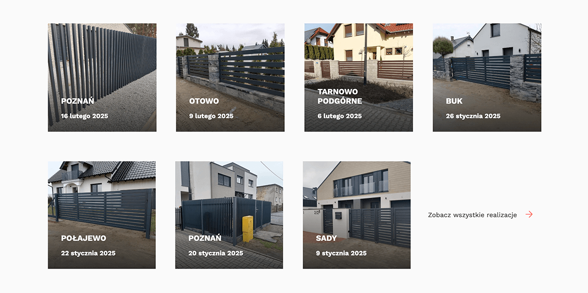 Regularnie aktualizowane portfolio realizacji